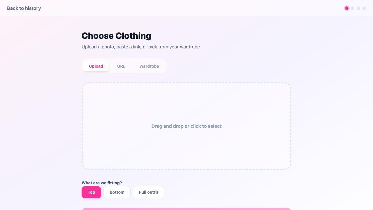 Try On button on a marketplace product page